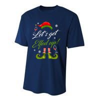 Let's Get Elfed Up Wine Drinking Christmas Performance Sprint T-Shirt