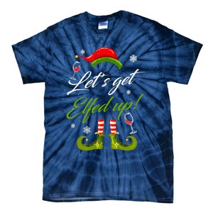 Let's Get Elfed Up Wine Drinking Christmas Tie-Dye T-Shirt