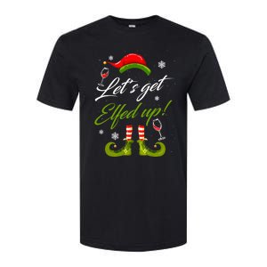 Let's Get Elfed Up Wine Drinking Christmas Softstyle CVC T-Shirt