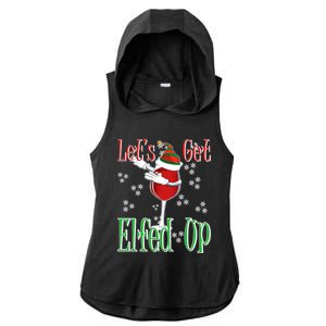 Let's Get Ed Up Christmas Dabbing Red Wine Glass Gift Cool Gift Ladies PosiCharge Tri-Blend Wicking Draft Hoodie Tank