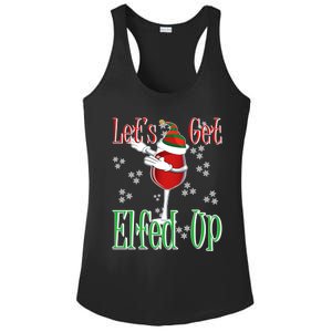 Let's Get Ed Up Christmas Dabbing Red Wine Glass Gift Cool Gift Ladies PosiCharge Competitor Racerback Tank