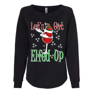 Let's Get Ed Up Christmas Dabbing Red Wine Glass Gift Cool Gift Womens California Wash Sweatshirt