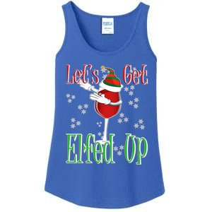 Let's Get Ed Up Christmas Dabbing Red Wine Glass Gift Cool Gift Ladies Essential Tank