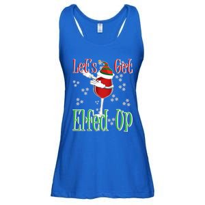 Let's Get Ed Up Christmas Dabbing Red Wine Glass Gift Cool Gift Ladies Essential Flowy Tank