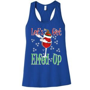 Let's Get Ed Up Christmas Dabbing Red Wine Glass Gift Cool Gift Women's Racerback Tank