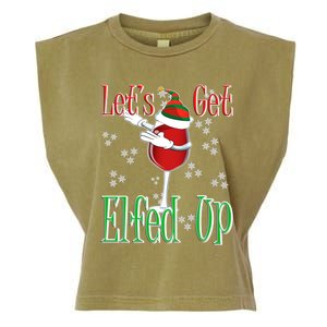 Let's Get Ed Up Christmas Dabbing Red Wine Glass Gift Cool Gift Garment-Dyed Women's Muscle Tee