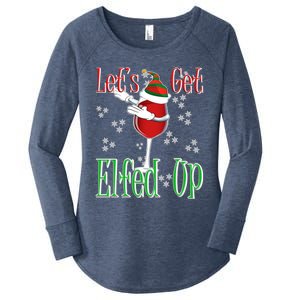 Let's Get Ed Up Christmas Dabbing Red Wine Glass Gift Cool Gift Women's Perfect Tri Tunic Long Sleeve Shirt