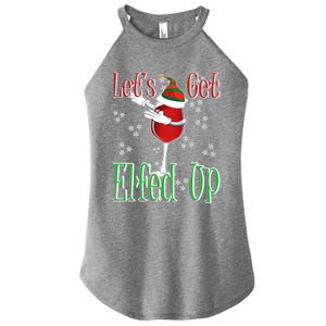 Let's Get Ed Up Christmas Dabbing Red Wine Glass Gift Cool Gift Women's Perfect Tri Rocker Tank