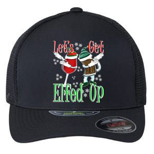 Let's Get Ed Up Christmas Dabbing Wine Beer Ing Gift Flexfit Unipanel Trucker Cap