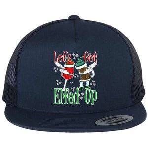 Let's Get Ed Up Christmas Dabbing Wine Beer Ing Gift Flat Bill Trucker Hat