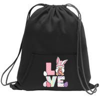 LOVE Gnome Easter Egg Cute Ears Rabbit Easter Day Sweatshirt Cinch Pack Bag