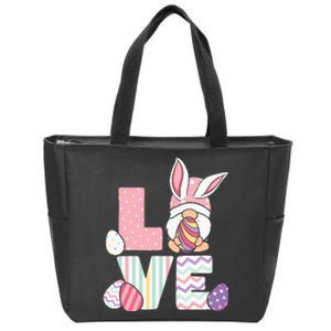 LOVE Gnome Easter Egg Cute Ears Rabbit Easter Day Zip Tote Bag