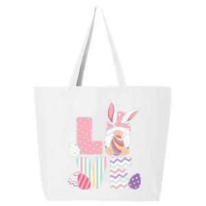 LOVE Gnome Easter Egg Cute Ears Rabbit Easter Day 25L Jumbo Tote