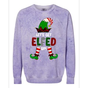 Lets Get Elfed Up Elf Christmas Family Matching Drunk Pajama Cute Gift Colorblast Crewneck Sweatshirt