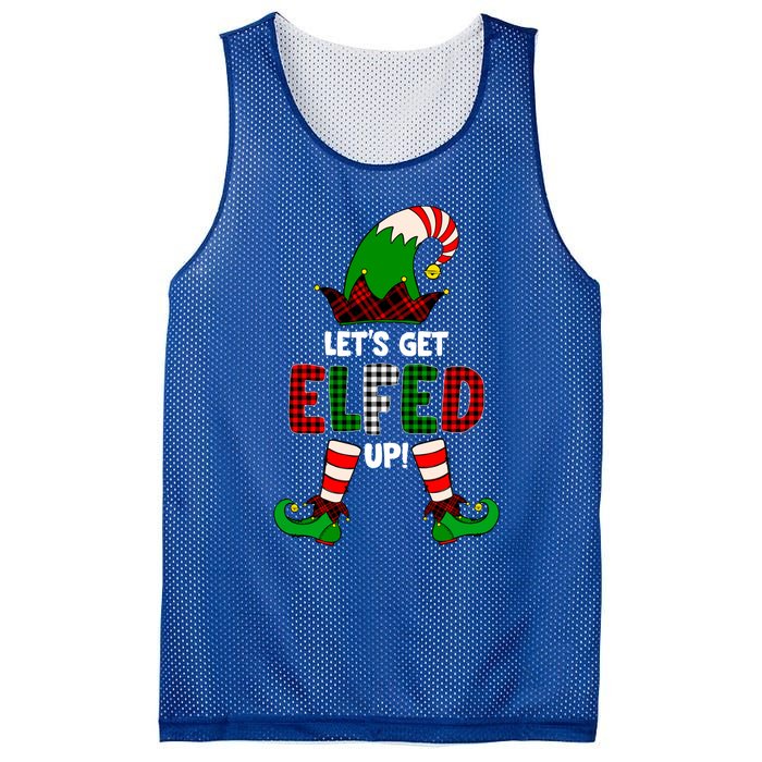 Lets Get Elfed Up Elf Christmas Family Matching Drunk Pajama Cute Gift Mesh Reversible Basketball Jersey Tank