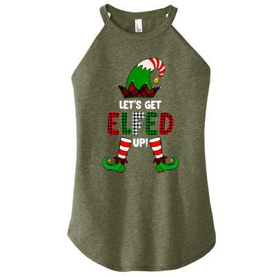 Lets Get Elfed Up Elf Christmas Family Matching Drunk Pajama Cute Gift Women’s Perfect Tri Rocker Tank