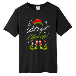 LetS Get Elfed Up Wine Ing Christmas Gift Tall Fusion ChromaSoft Performance T-Shirt