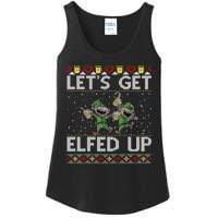 LetS Get Elfed Up Funny Christmas Ugly Christmas Ladies Essential Tank