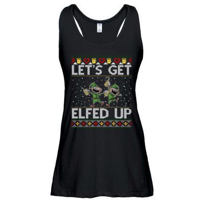 LetS Get Elfed Up Funny Christmas Ugly Christmas Ladies Essential Flowy Tank