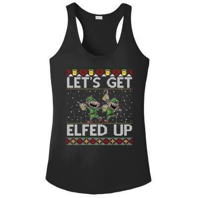 LetS Get Elfed Up Funny Christmas Ugly Christmas Ladies PosiCharge Competitor Racerback Tank