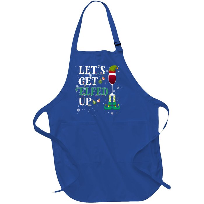 Let's Get Elfed Up Christmas Beer Elf Ing Wine Costume Gift Full-Length Apron With Pockets