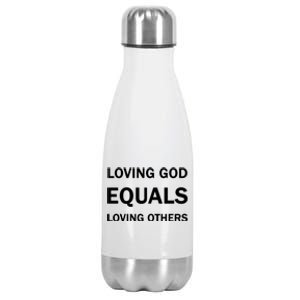 Loving God Equals Loving Others Love Your Neighboor Bible Cute Gift Stainless Steel Insulated Water Bottle