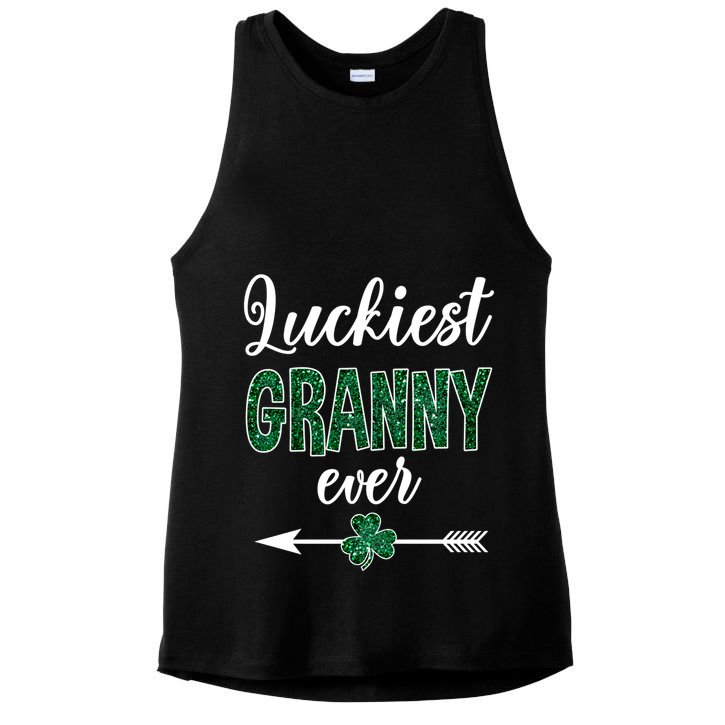Luckiest Granny Ever Patrick Day Funny Granny Gift Great Gift Ladies PosiCharge Tri-Blend Wicking Tank