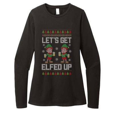 Let's Get Elfed Up Christmas Beer Elf Xmas Ing Costume Gift Womens CVC Long Sleeve Shirt