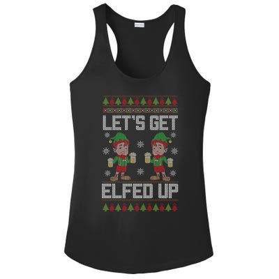 Let's Get Elfed Up Christmas Beer Elf Xmas Ing Costume Gift Ladies PosiCharge Competitor Racerback Tank