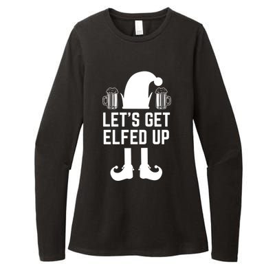 Let's Get Elfed Up Christmas Beer Elf Xmas Ing Costume Gift Womens CVC Long Sleeve Shirt