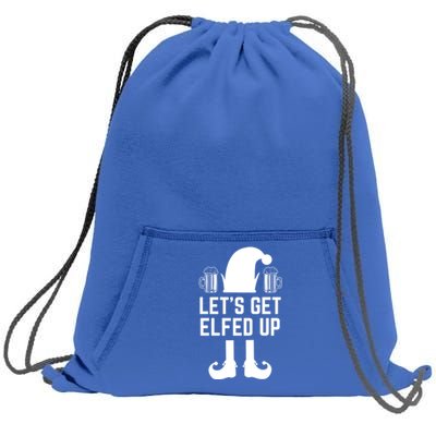 Let's Get Elfed Up Christmas Beer Elf Xmas Ing Costume Gift Sweatshirt Cinch Pack Bag