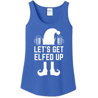 Let's Get Elfed Up Christmas Beer Elf Xmas Ing Costume Gift Ladies Essential Tank