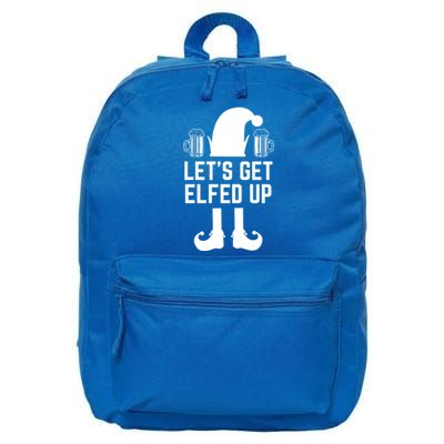 Let's Get Elfed Up Christmas Beer Elf Xmas Ing Costume Gift 16 in Basic Backpack