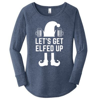 Let's Get Elfed Up Christmas Beer Elf Xmas Ing Costume Gift Women's Perfect Tri Tunic Long Sleeve Shirt