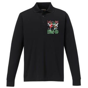 Let's Get Elfed Up Christmas Dabbing Wine Beer Ing Gift Performance Long Sleeve Polo