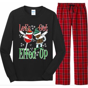 Let's Get Elfed Up Christmas Dabbing Wine Beer Ing Gift Long Sleeve Pajama Set