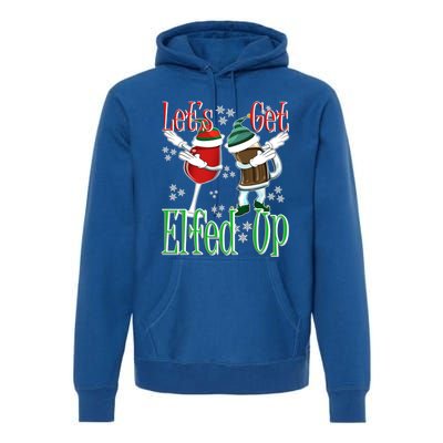 Let's Get Elfed Up Christmas Dabbing Wine Beer Ing Gift Premium Hoodie