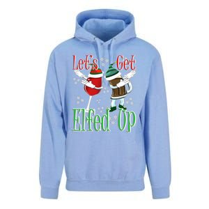 Let's Get Elfed Up Christmas Dabbing Wine Beer Ing Gift Unisex Surf Hoodie