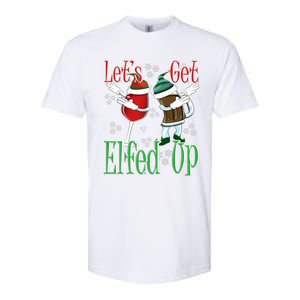 Let's Get Elfed Up Christmas Dabbing Wine Beer Ing Gift Softstyle CVC T-Shirt