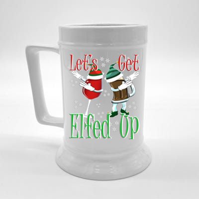 Let's Get Elfed Up Christmas Dabbing Wine Beer Ing Gift Beer Stein