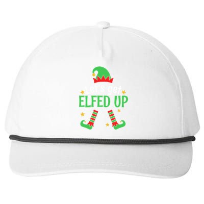 Let's Get Elfed Up Christmas Elf Xmas Happy Holiday Boy Girl Gift Snapback Five-Panel Rope Hat