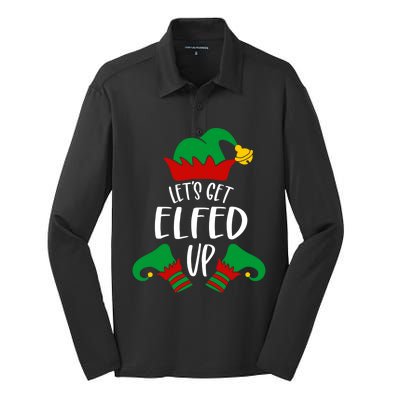 Let's Get Elfed Up Christmas Pajama Xmas Costume Boy Girl Cute Gift Silk Touch Performance Long Sleeve Polo