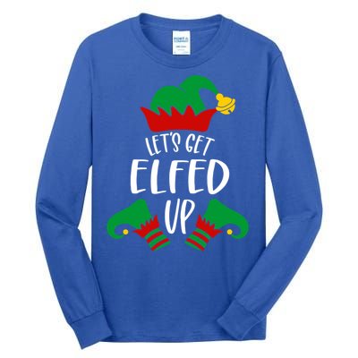 Let's Get Elfed Up Christmas Pajama Xmas Costume Boy Girl Cute Gift Tall Long Sleeve T-Shirt