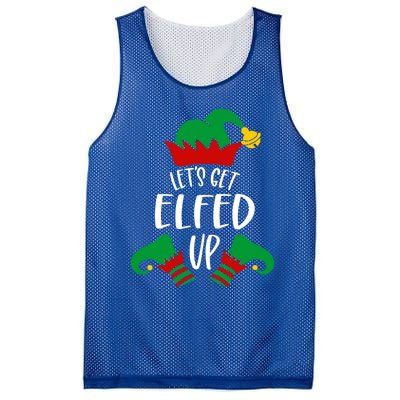 Let's Get Elfed Up Christmas Pajama Xmas Costume Boy Girl Cute Gift Mesh Reversible Basketball Jersey Tank