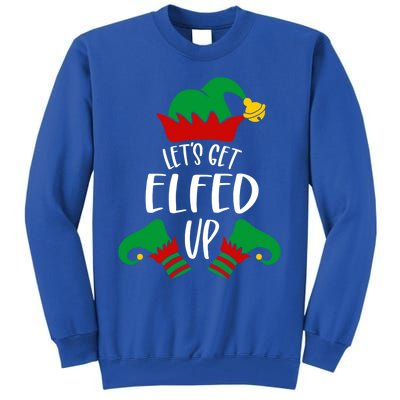 Let's Get Elfed Up Christmas Pajama Xmas Costume Boy Girl Cute Gift Tall Sweatshirt