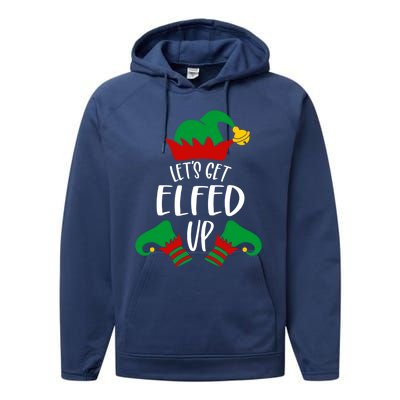 Let's Get Elfed Up Christmas Pajama Xmas Costume Boy Girl Cute Gift Performance Fleece Hoodie