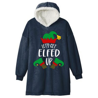 Let's Get Elfed Up Christmas Pajama Xmas Costume Boy Girl Cute Gift Hooded Wearable Blanket