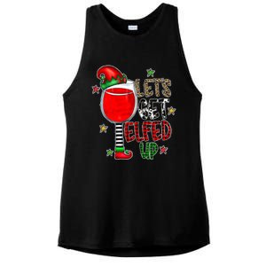 Let's Get Elfed Up Ing Wine Leopard Family Christmas Gift Ladies PosiCharge Tri-Blend Wicking Tank