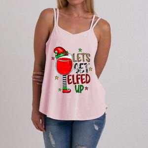 Let's Get Elfed Up Ing Wine Leopard Family Christmas Gift Women's Strappy Tank