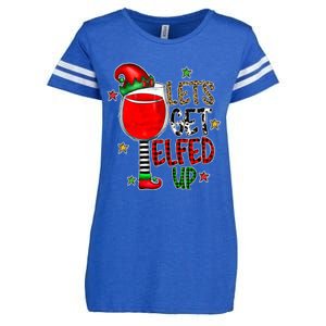 Let's Get Elfed Up Ing Wine Leopard Family Christmas Gift Enza Ladies Jersey Football T-Shirt